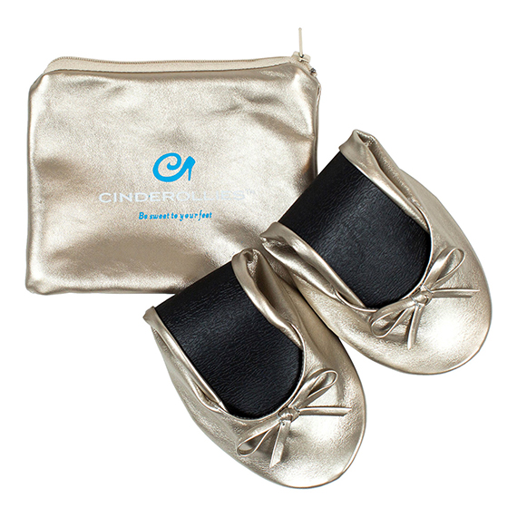 Foldable Cocorose London Gold Glitter Ballet Flats | Cocorose London