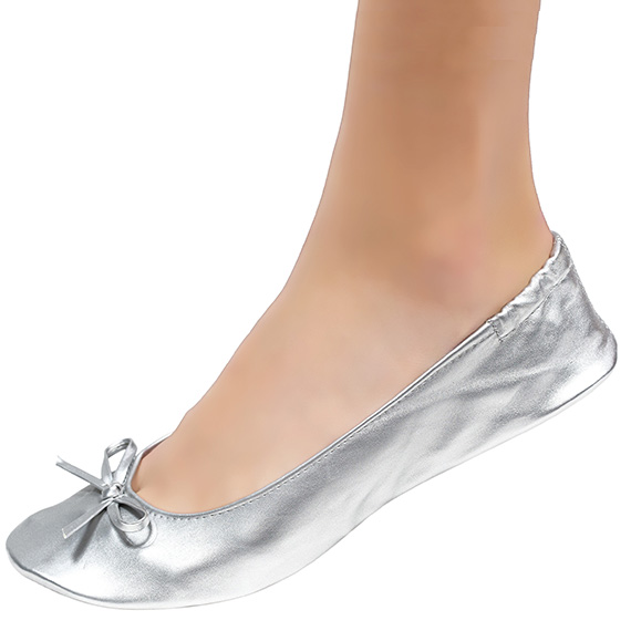 Flat Silver Bridal Shoes