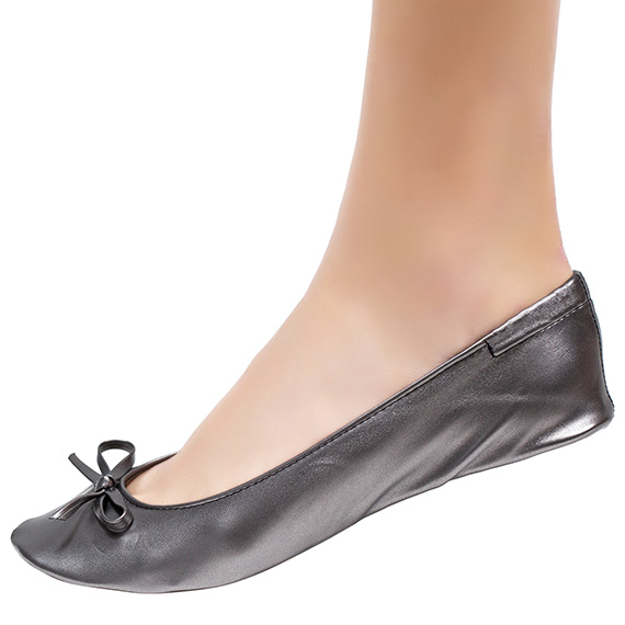pewter pointed toe flats