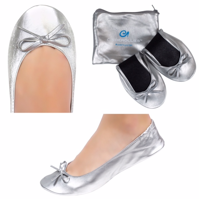Hi-Ho Silver Foldable Rollable Ballet Flat