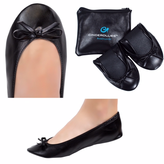 Midnight Black Foldable Rollable Ballet Flat